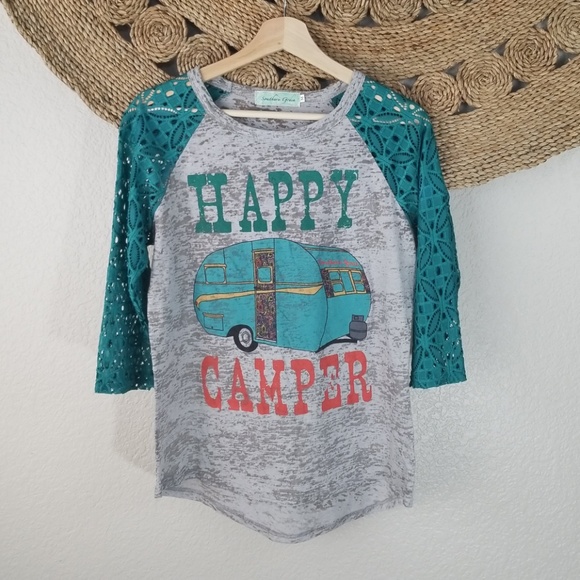 Southern Grace Tops - Southern Grace burnout baseball top Medium    A56